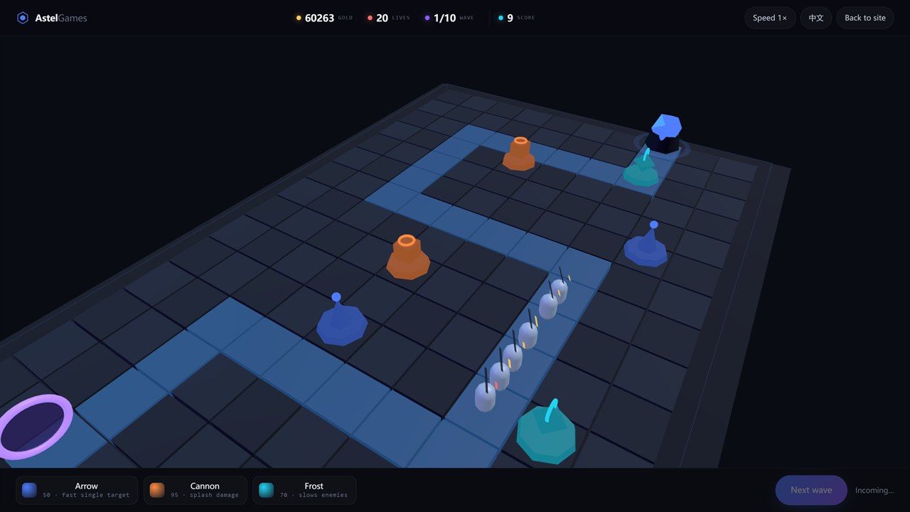 3D tower defense demo built by Astel Games